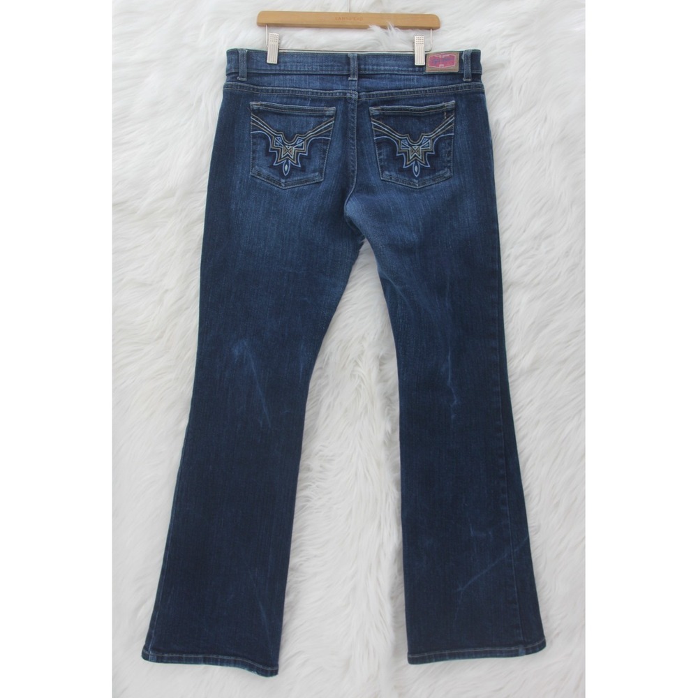 Tyte Jeans Juniors Size 11 Flare Leg Embroidered Pockets Y2K Style Denim Western